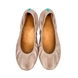 Tieks Rose Gold Leather Ballet Flats Womens Size 7 Foldable Comfort Shoes
